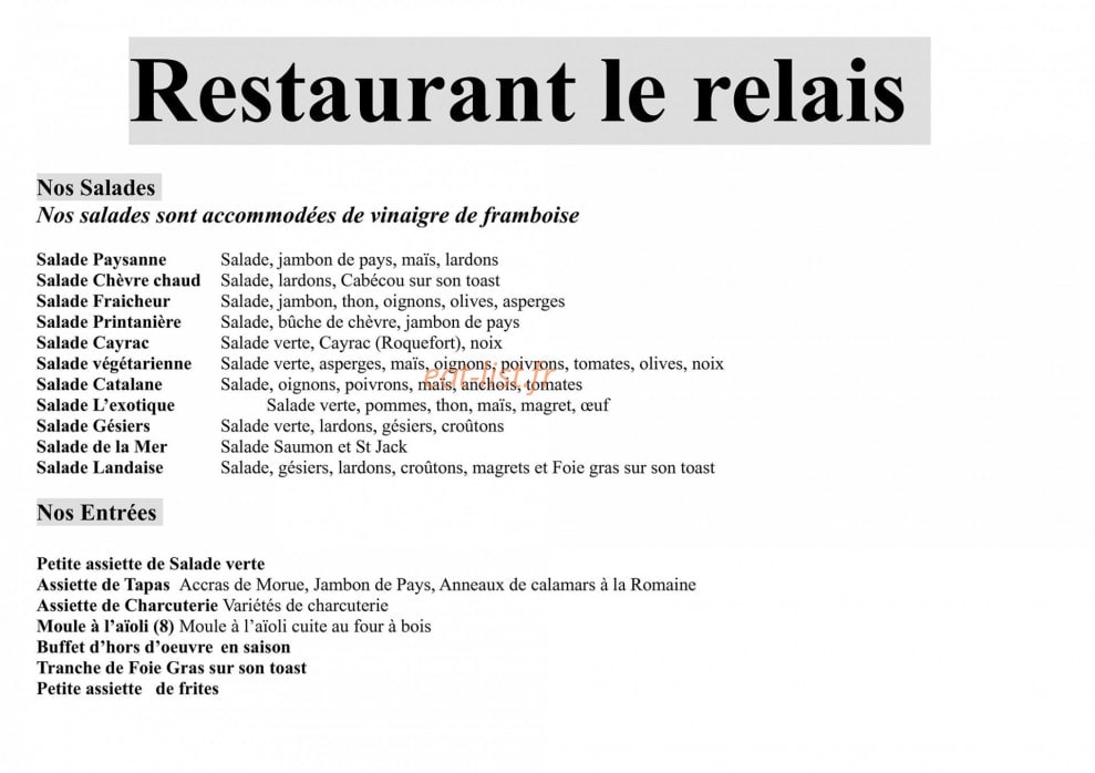 Le relais — carte page 1