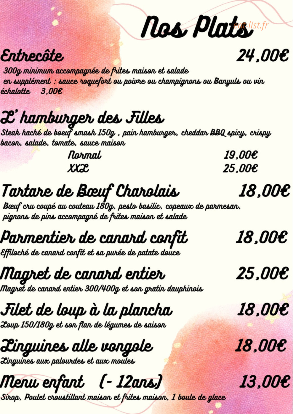 Chez les Filles — carte page 2