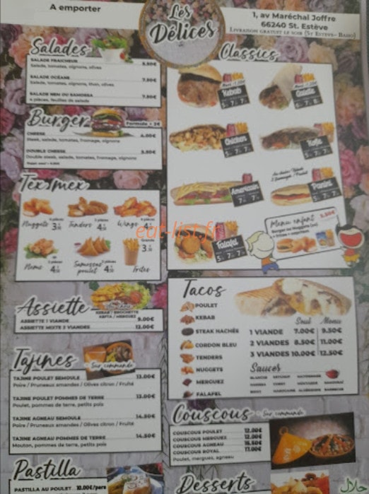 Les delices — carte page 1
