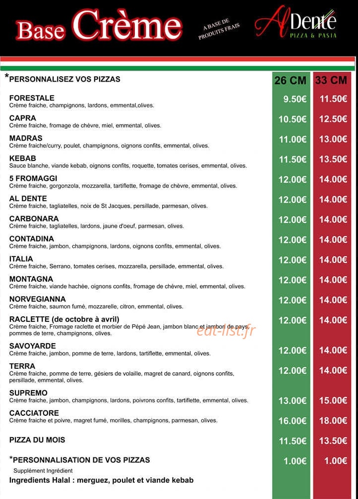 Al dente — carte page 2