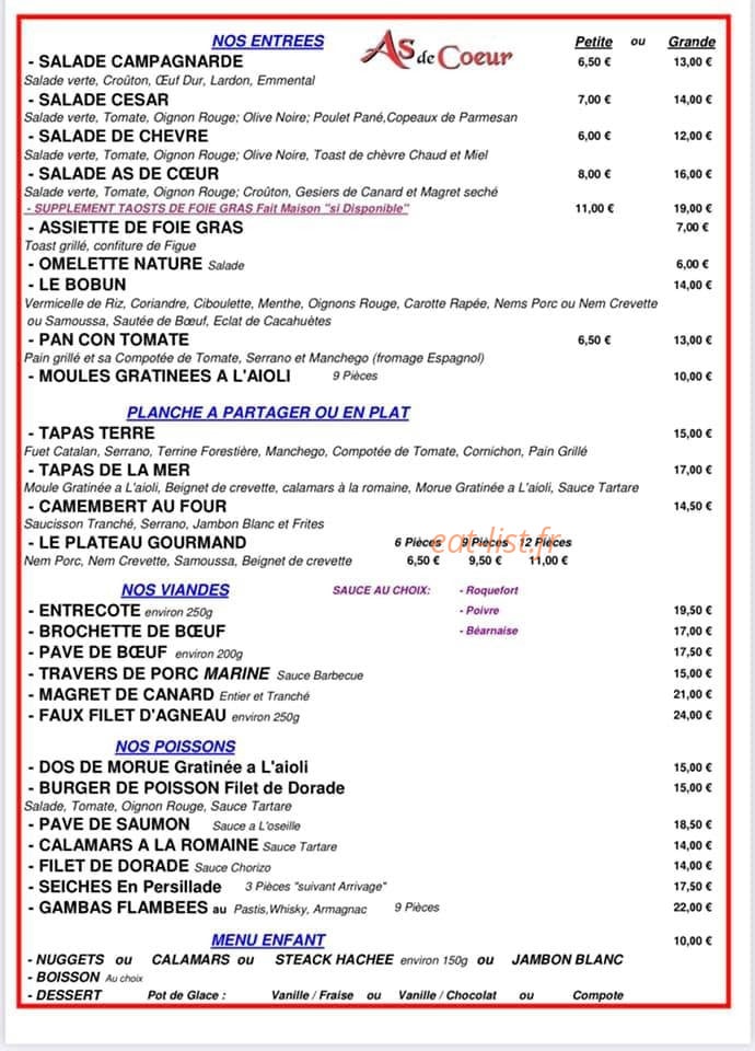 As De Coeur — carte page 1