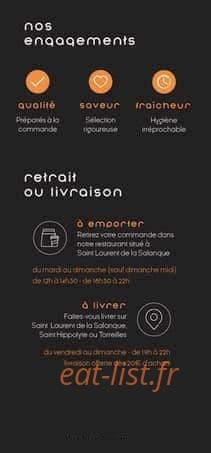 Carte et menu de Jaja'P à Saint Laurent de la Salanque — Informations