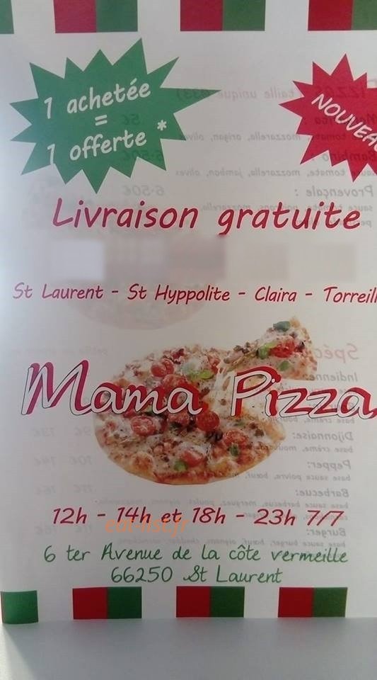 Mama pizza — carte page 1