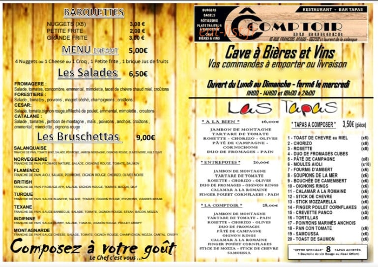 Ô Comptoir — carte page 1