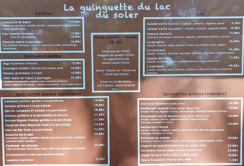 La guinguette du lac — carte page 1