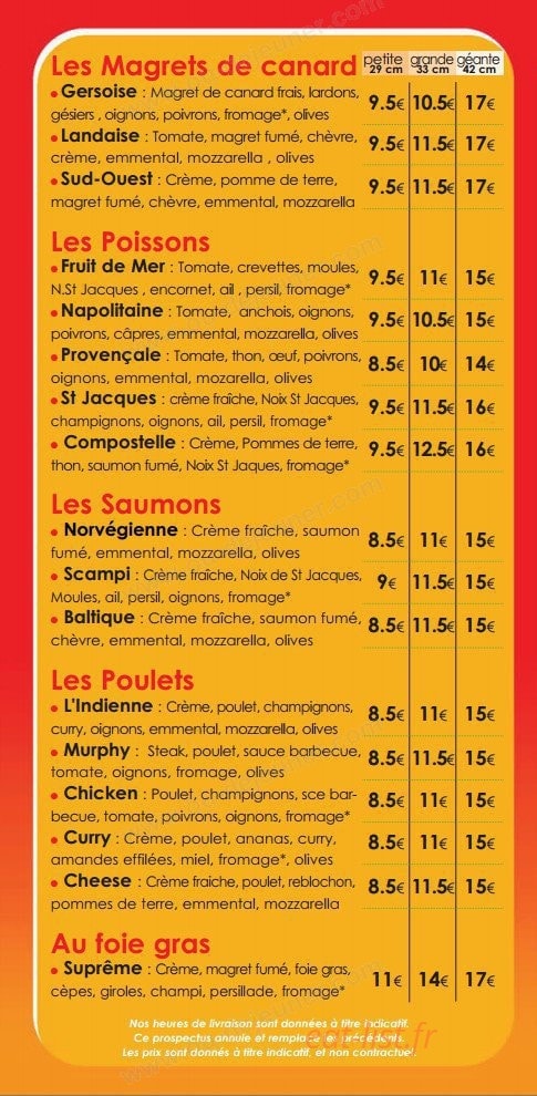 Le Soler Pizza — carte page 2