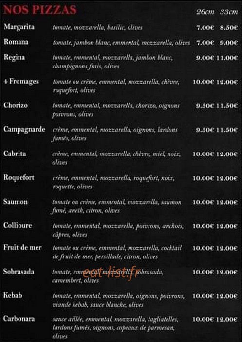Pizza P&P — carte page 2