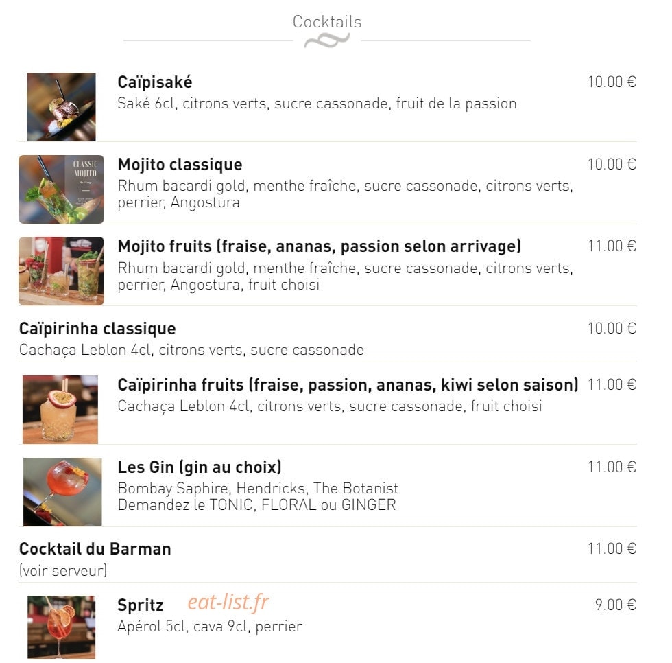 Chez Christopher — carte page 12