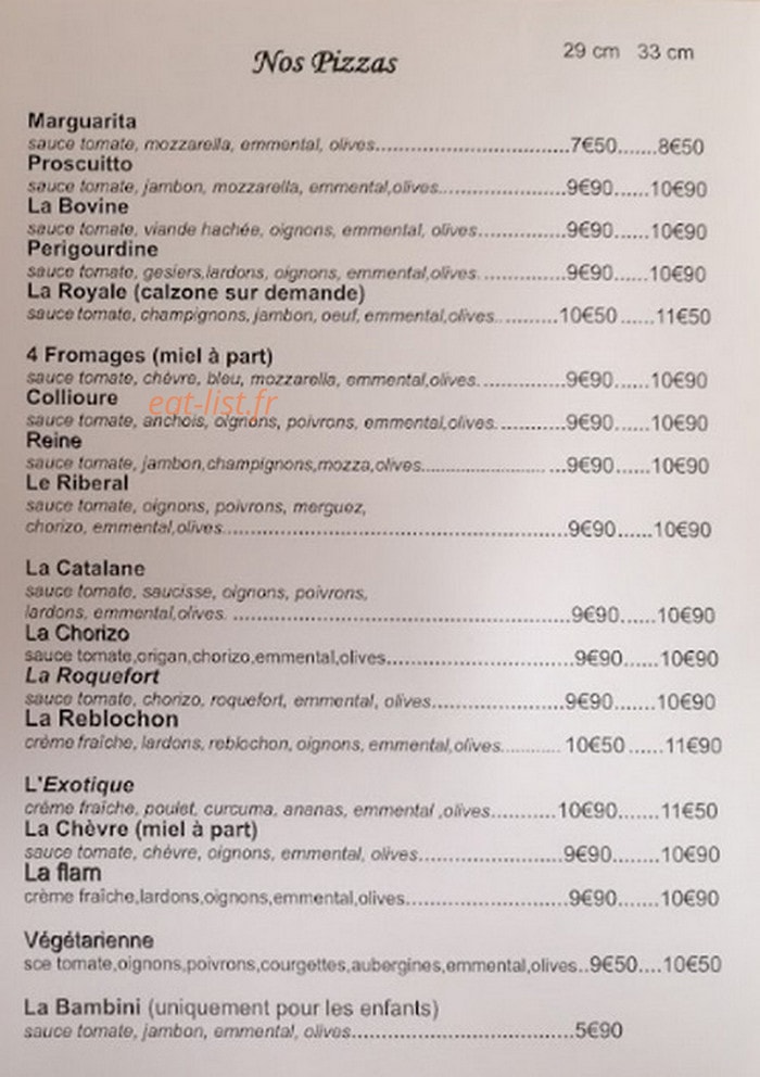 Le Riberal pizza — carte page 3