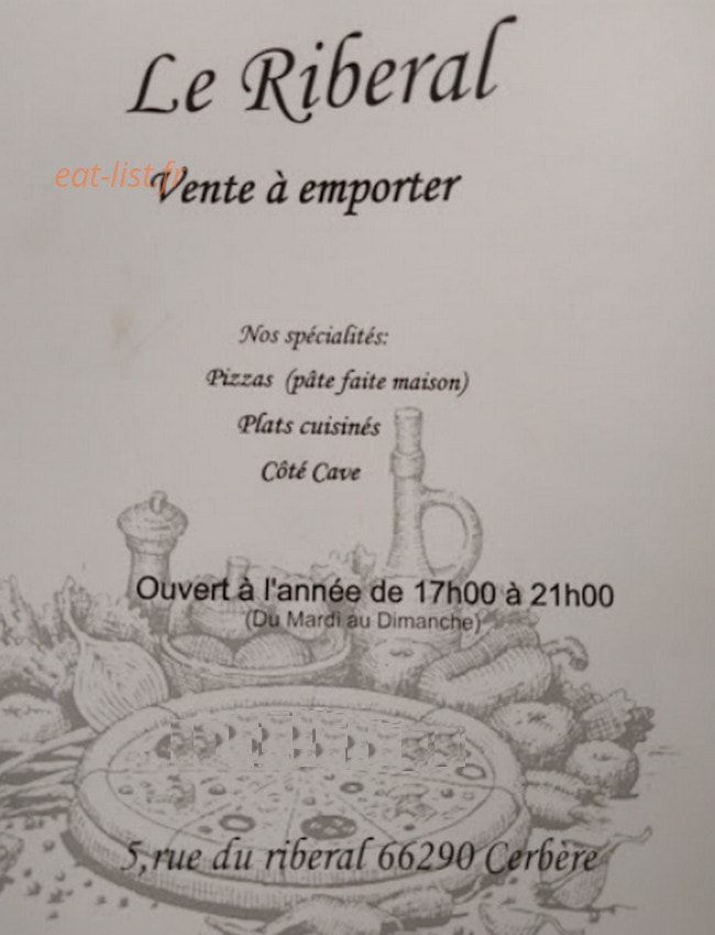 Le Riberal pizza — carte page 1