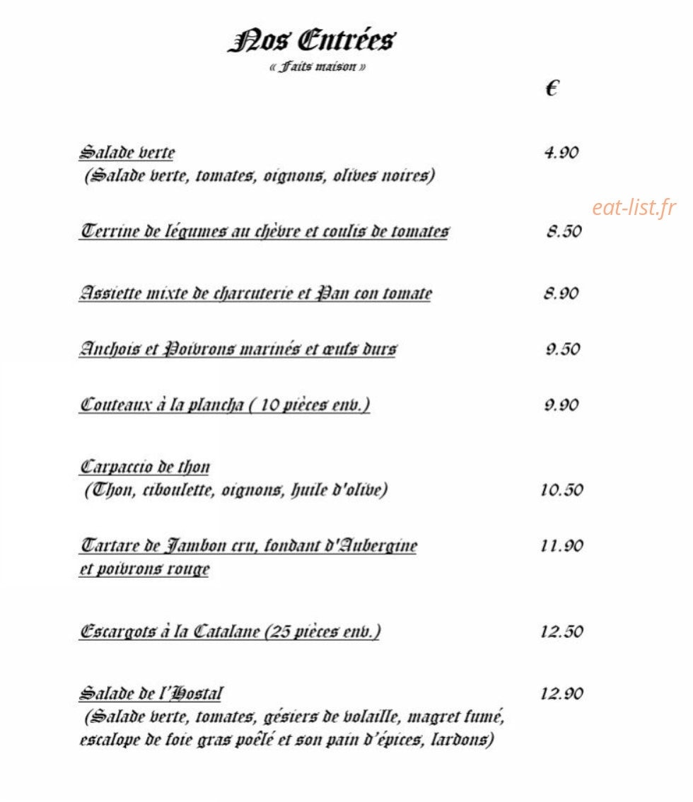 L'Hostal — carte page 3