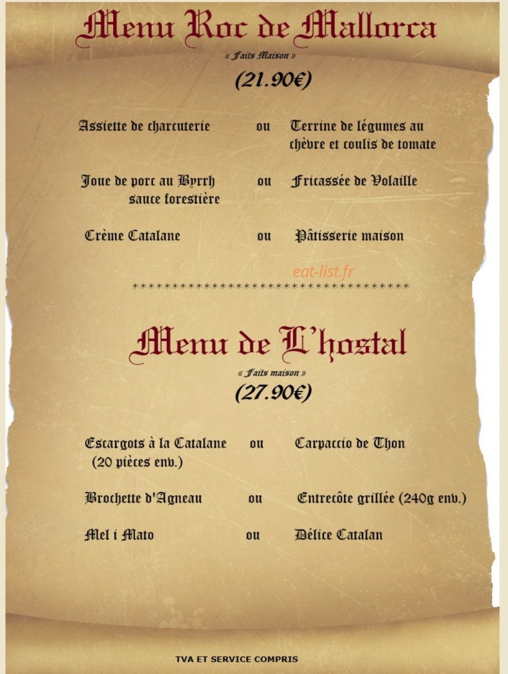 L'Hostal — carte page 1