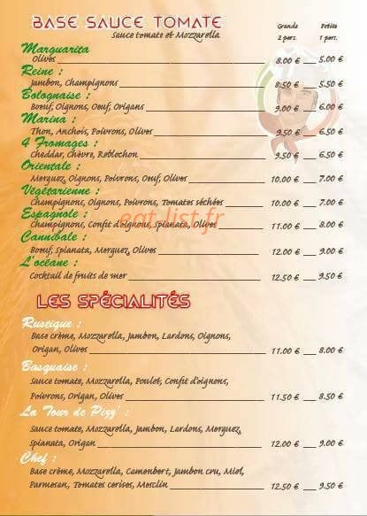 Fred La Tour de Pizz' — carte page 2