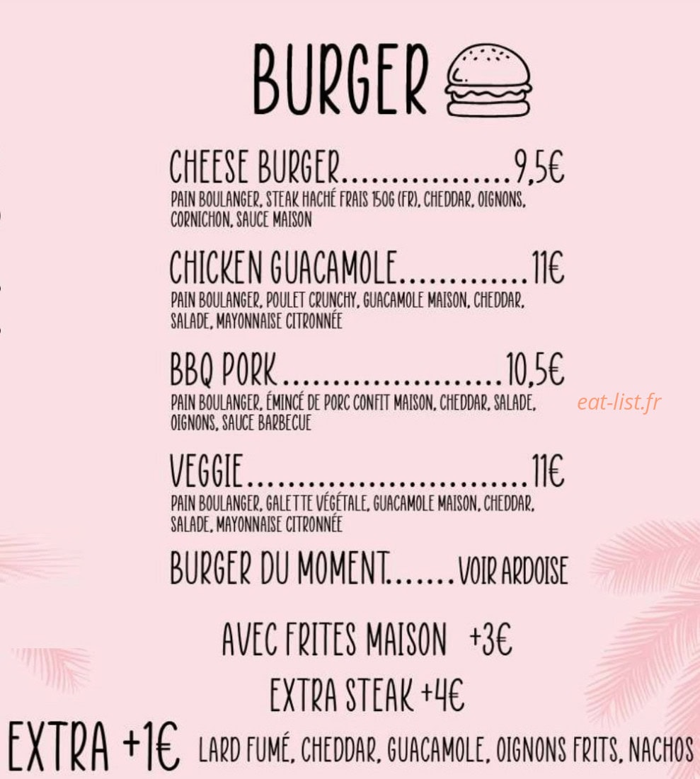 California Street Food — carte page 2