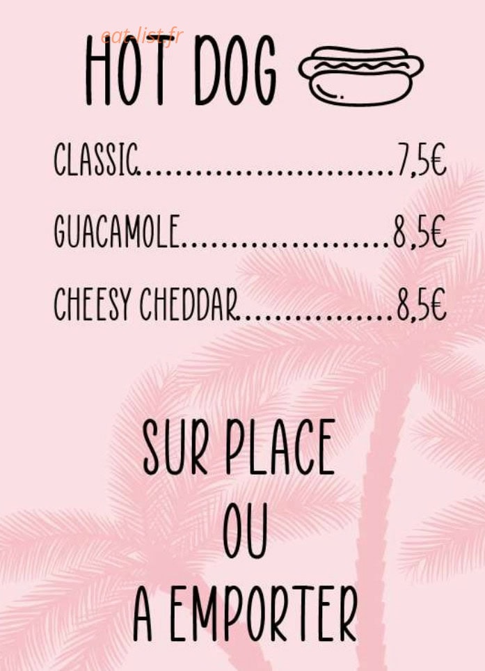 California Street Food — carte page 3