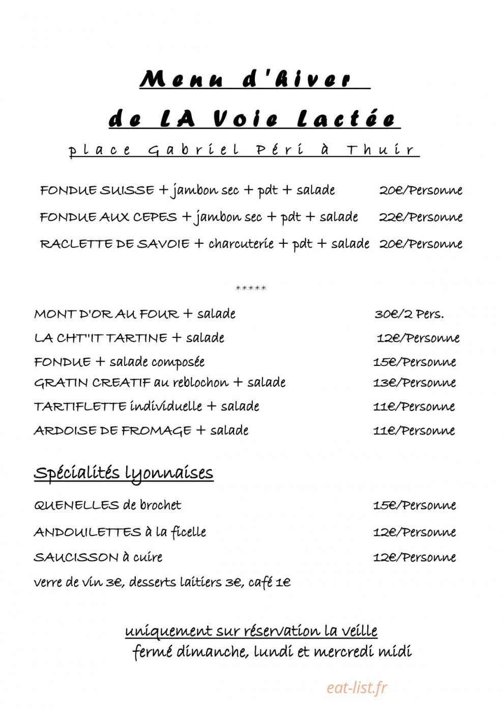 La Voie Lactee — carte page 1
