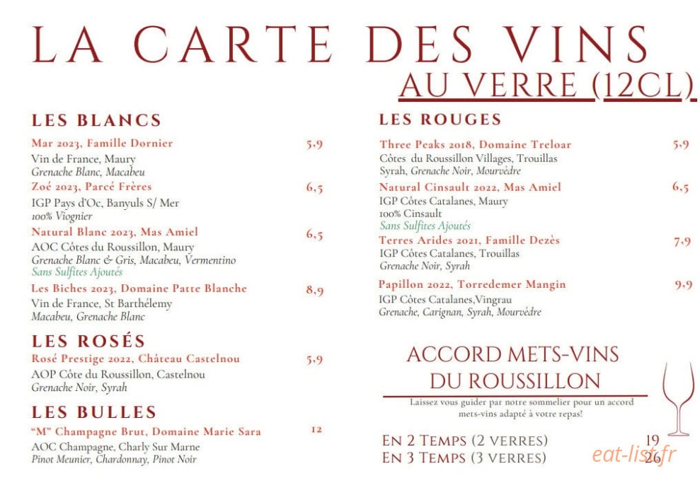 Le Bistrot des Caves — carte page 3