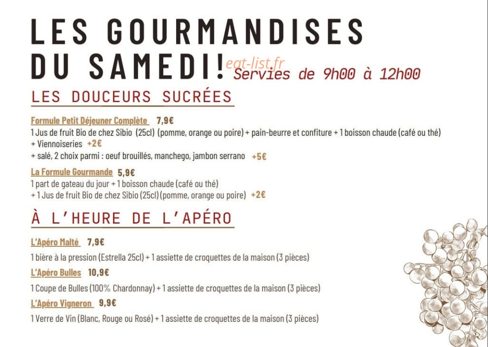 Le Bistrot des Caves — carte page 11