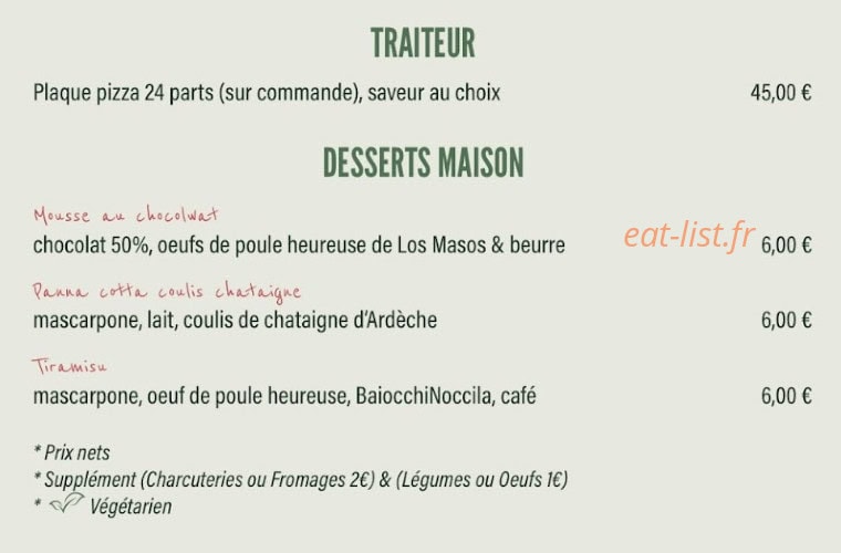 Le Comptoir à Pizza — carte page 2