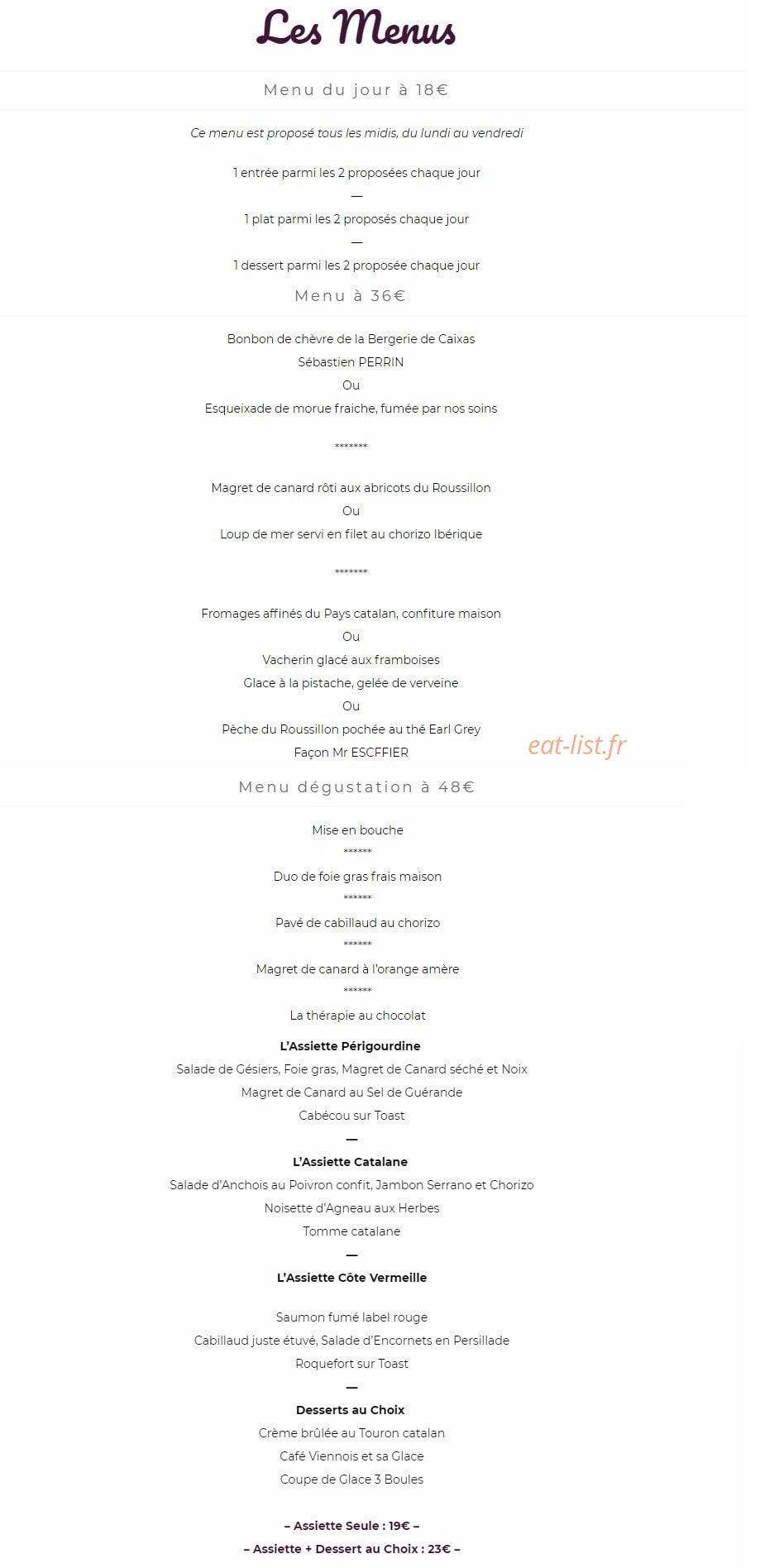 Le patio catalan — carte page 1