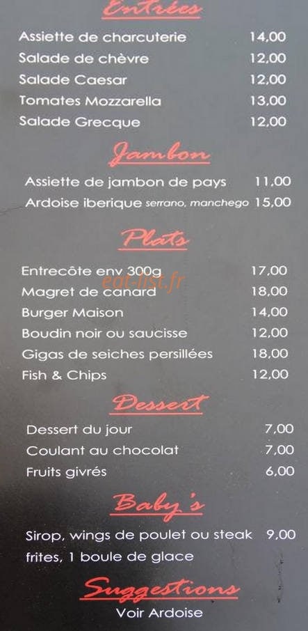 Le Petit Bistrot — carte page 2