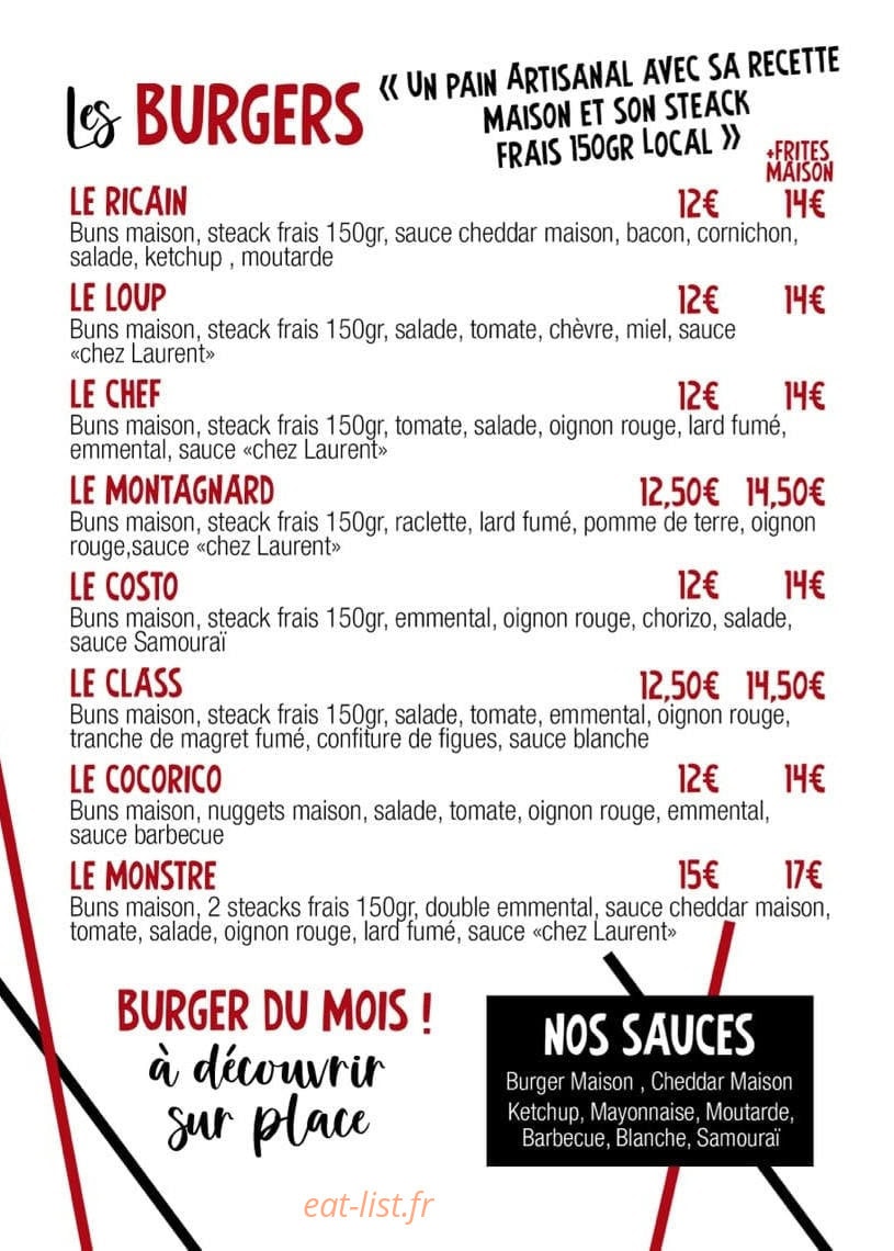 Chez Laurent — carte page 1