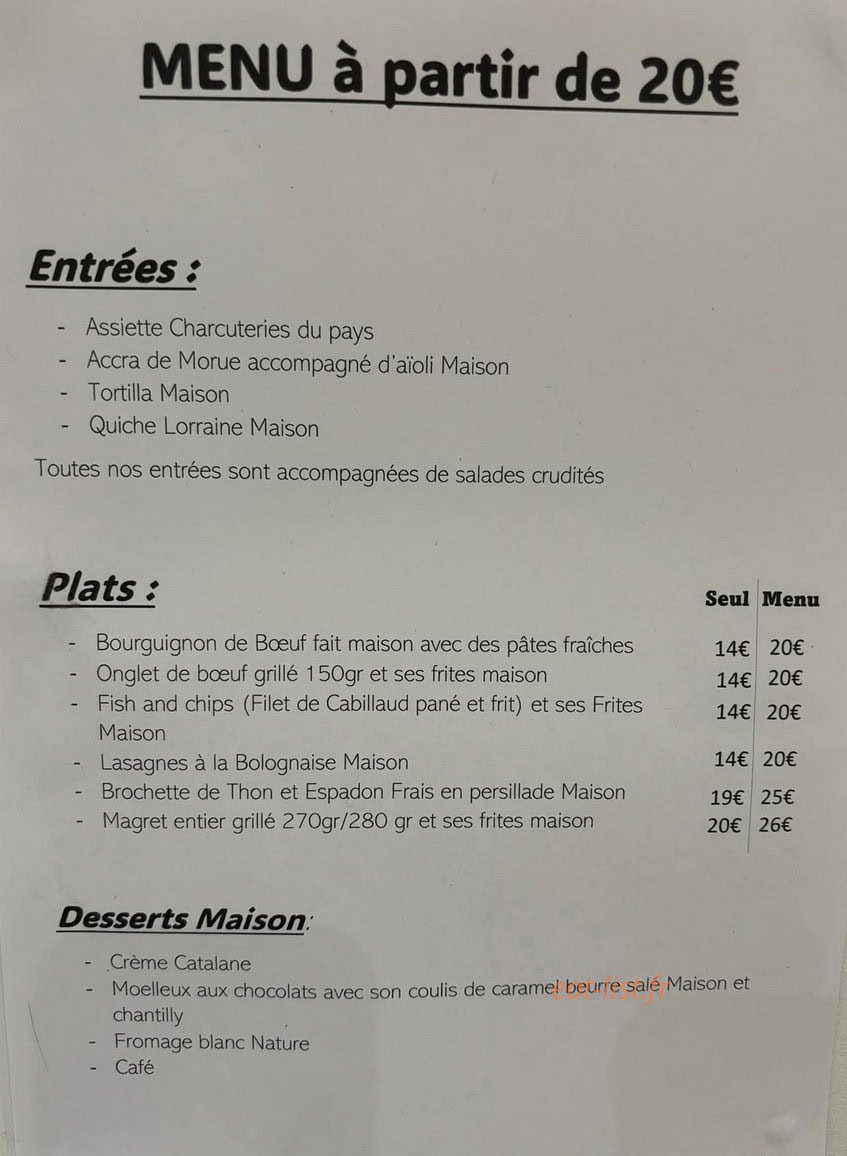 Café de France — carte page 1