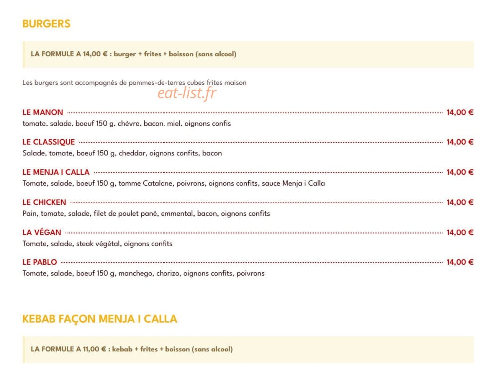 Menja I Calla — carte page 5