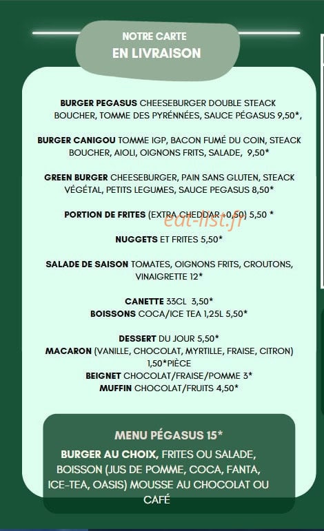Pegasus Coffee — carte page 1