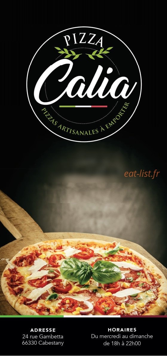 Pizza Calia — carte page 1