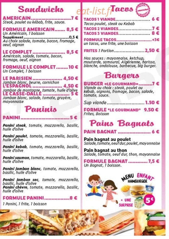 Plaisirs gourmands — carte page 1