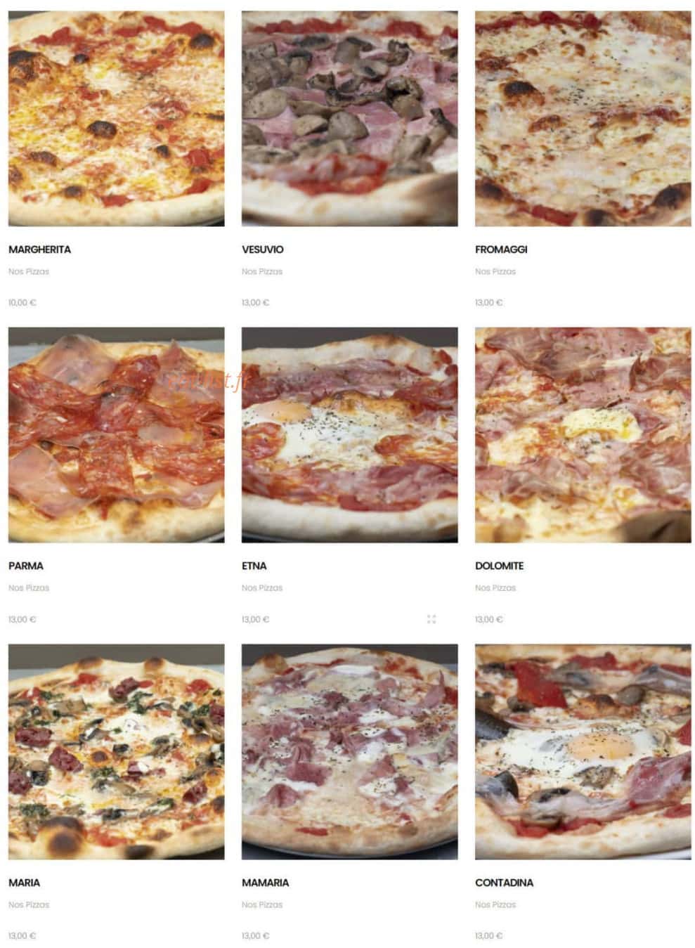 Ciprianno Pizza — carte page 1