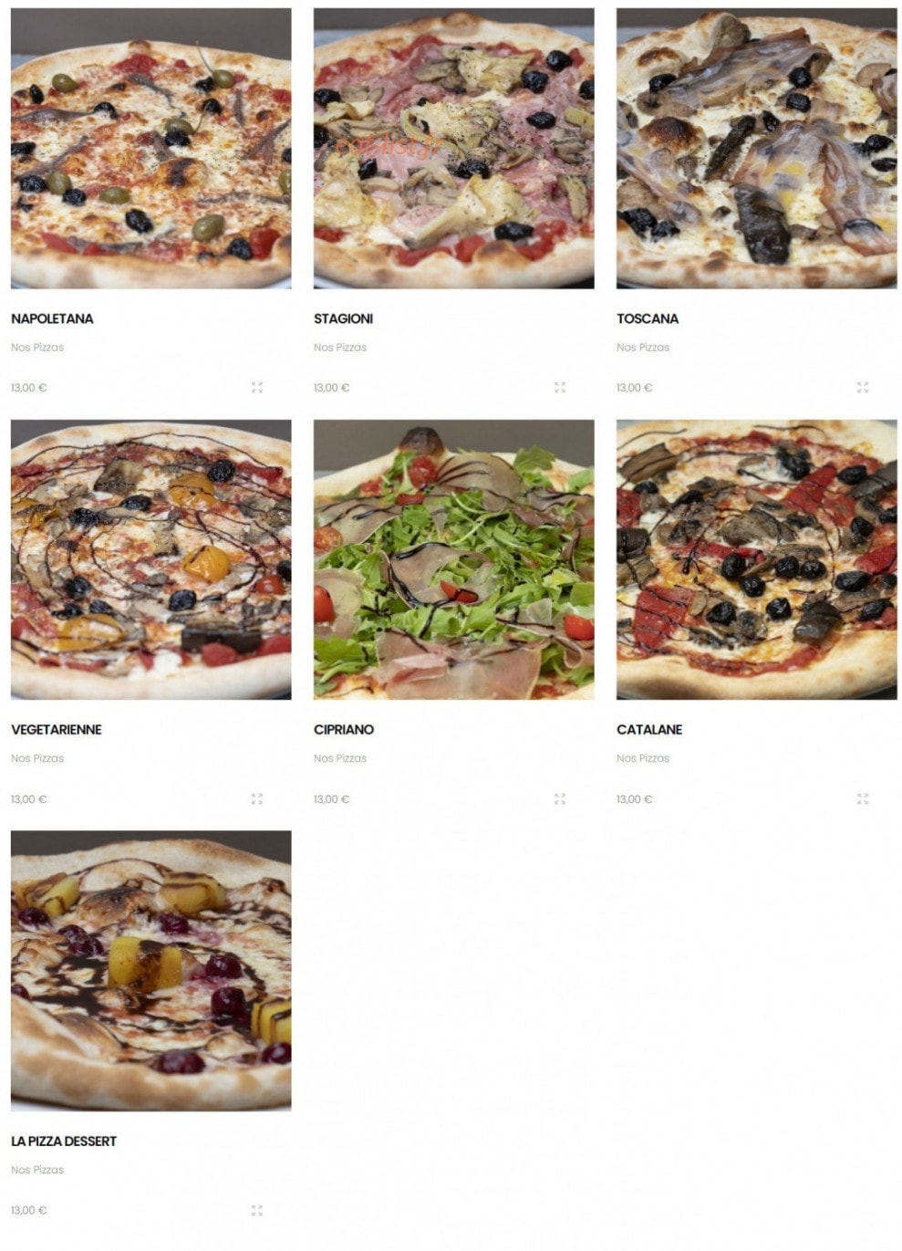 Ciprianno Pizza — carte page 2