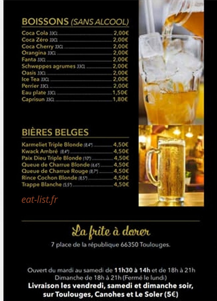 La Frite à dorer — carte page 4