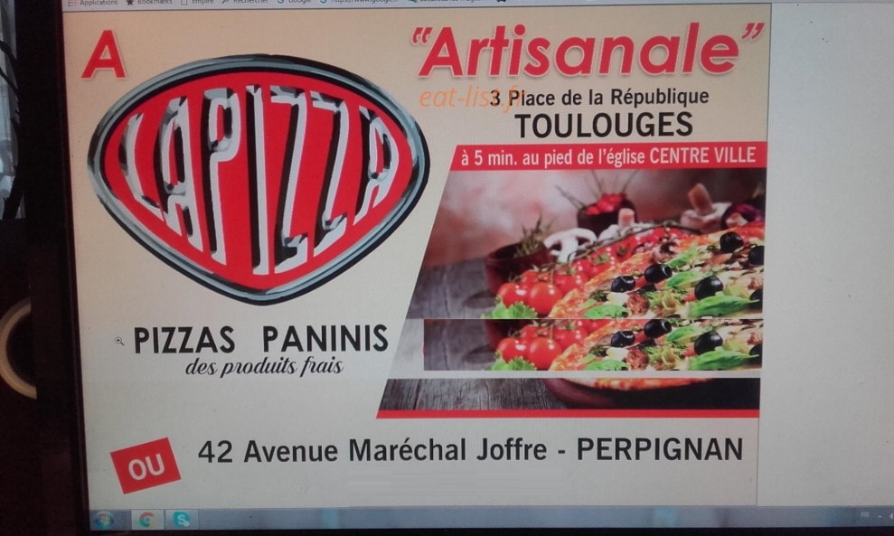 la pizza artisanal — carte page 1