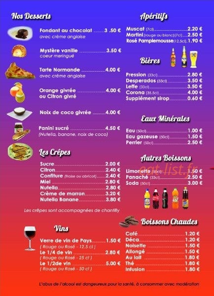 O P'tit Resto "Crousti's" — carte page 3