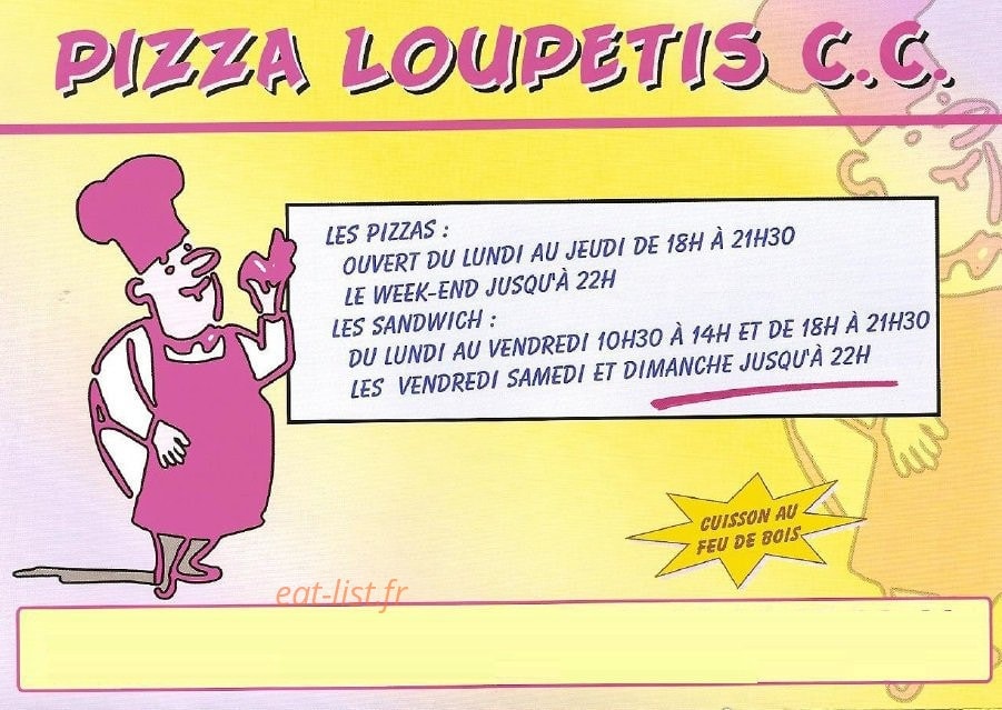 Pizza Loupetis — carte page 1
