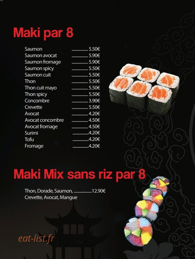 SabaiDee Sushi — carte page 8
