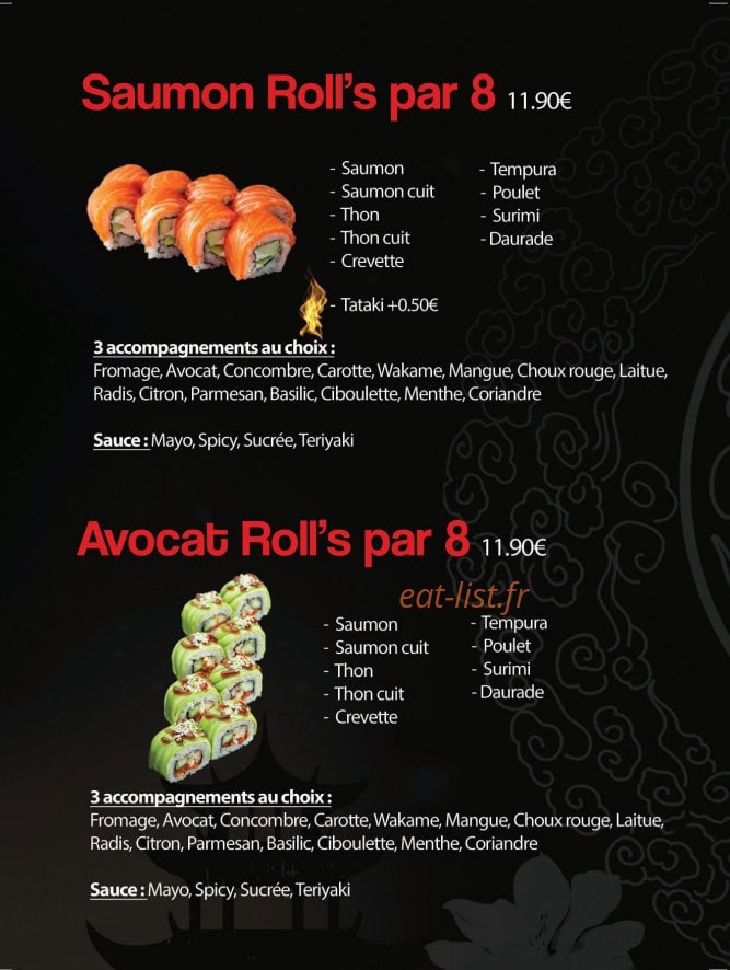 SabaiDee Sushi — carte page 4