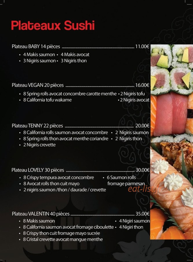 SabaiDee Sushi — carte page 3