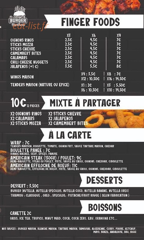 The burger brothers — carte page 3