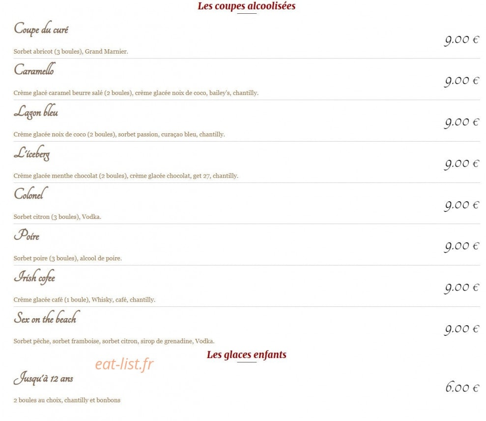 Café restaurant de la Mine — carte page 7