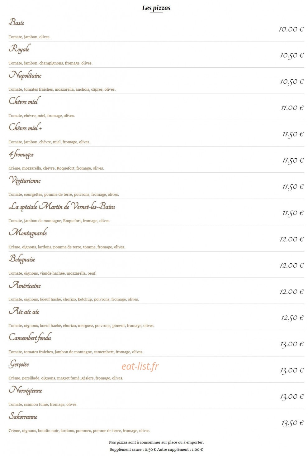 Café restaurant de la Mine — carte page 3