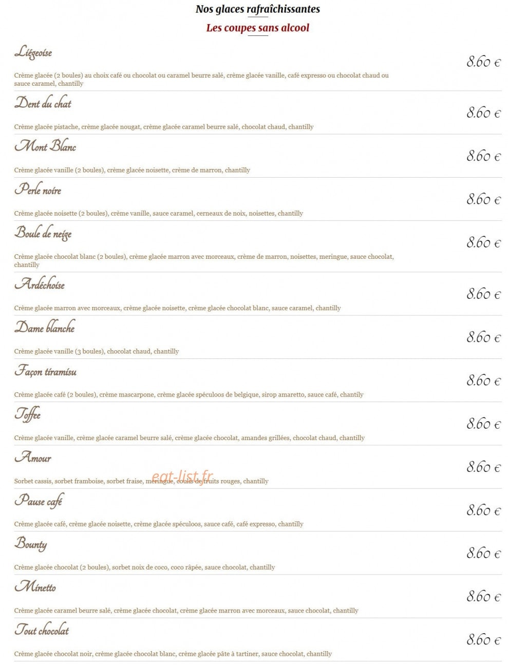 Café restaurant de la Mine — carte page 5
