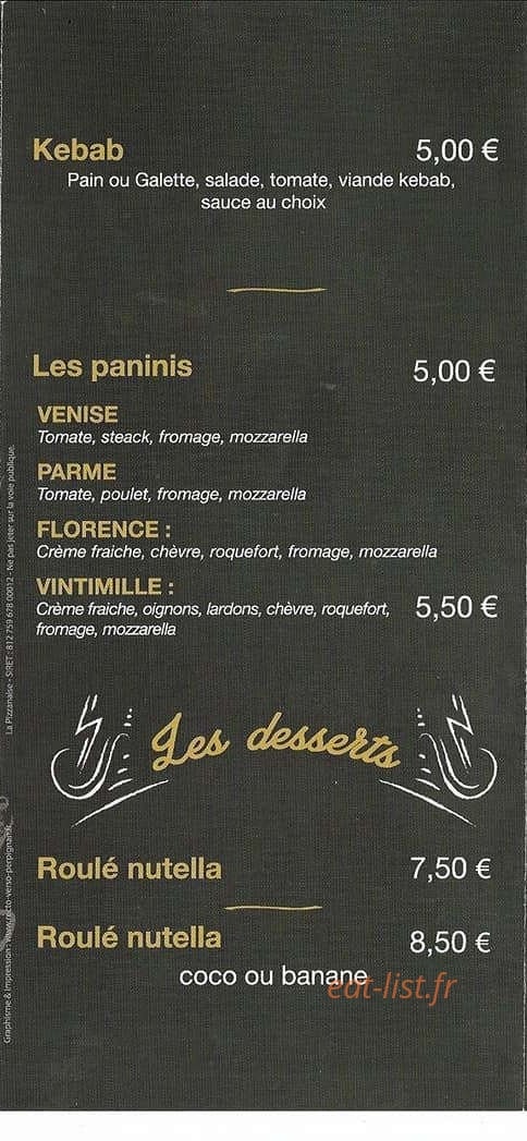 La pizzanaise — carte page 6