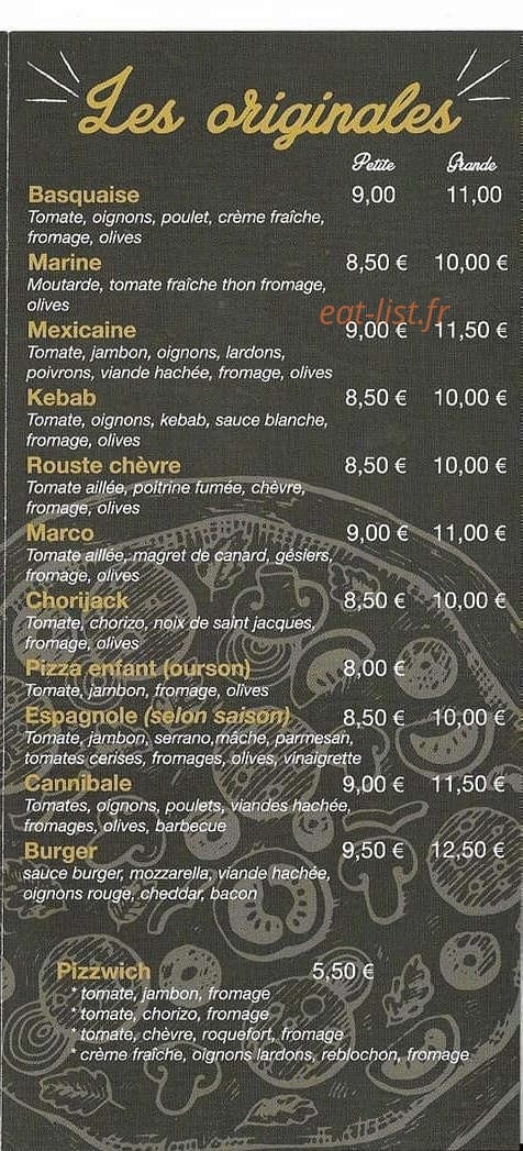 La pizzanaise — carte page 4