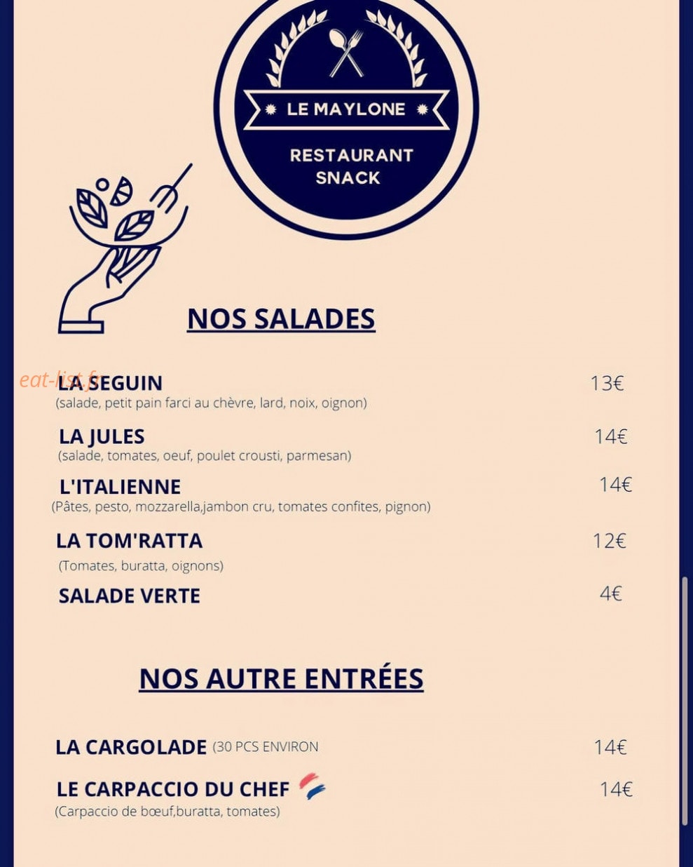 Le Maylone — carte page 1