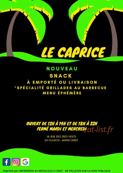 Le Caprice — carte page 1