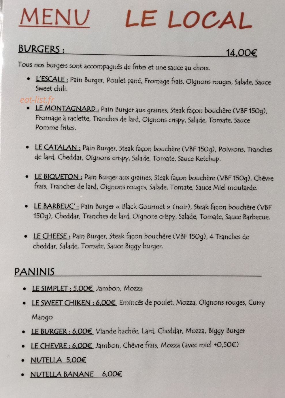 Le local — carte page 1