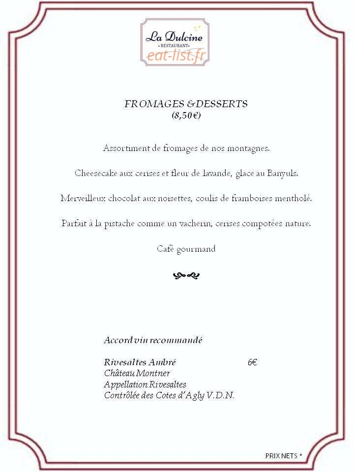La Dulcine — carte page 2